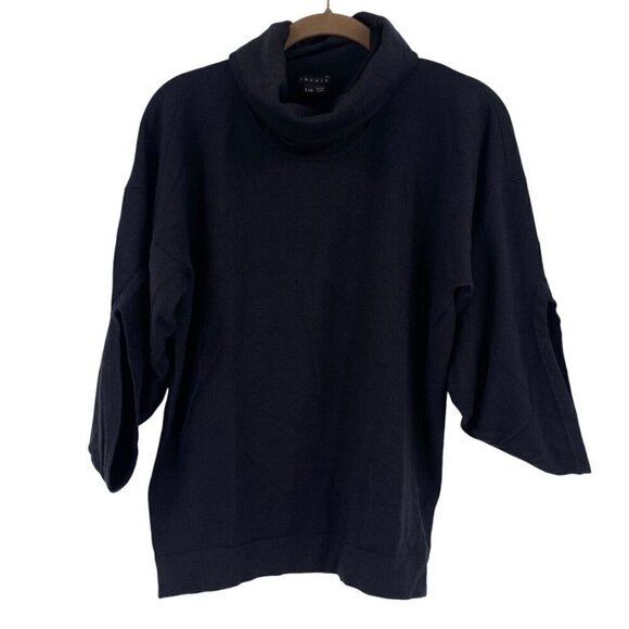 Theory Women's Size Large Turtle Neck Wool Sweater Statement Sleeves - Picture 2 of 12